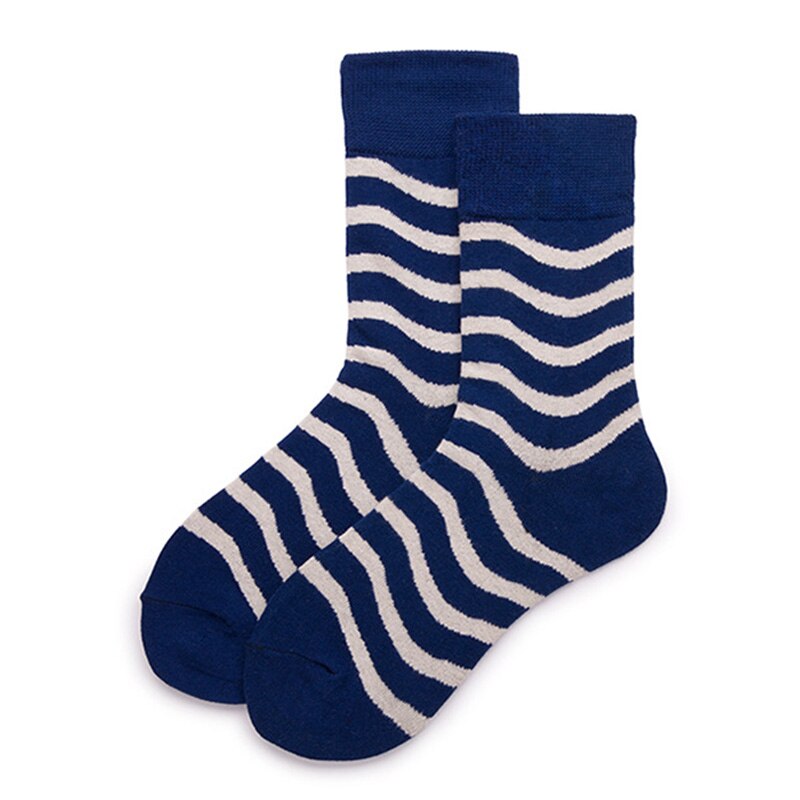 Fashion Dot Cotton Men's Socks Long Stripe Crew Socks Business Casual