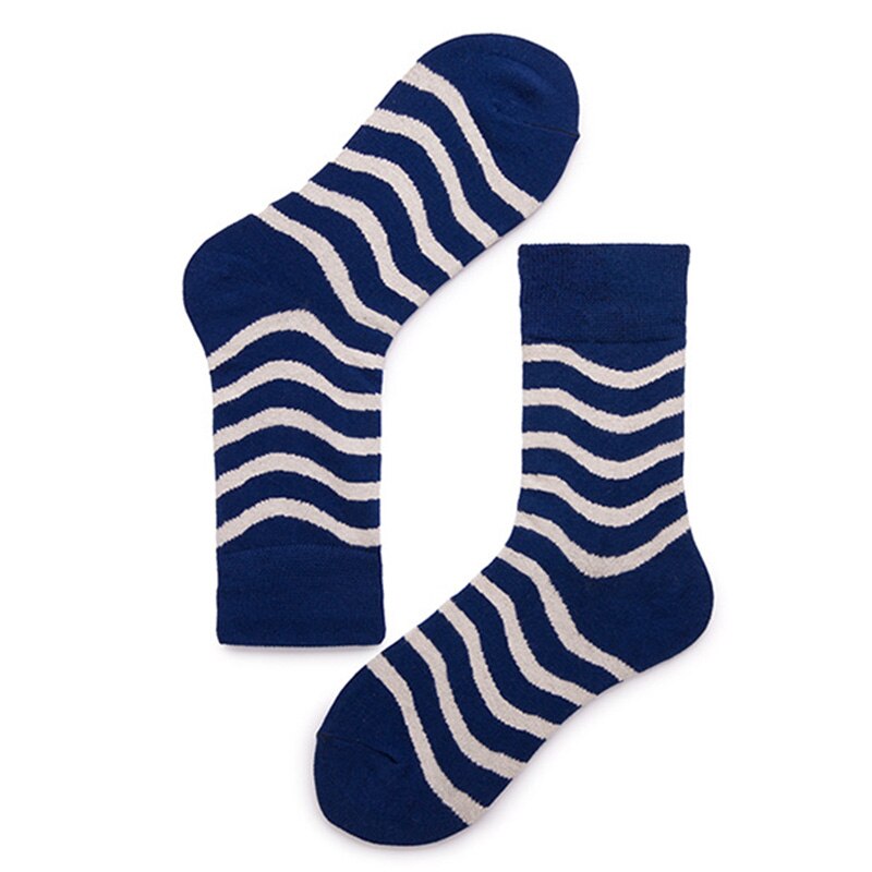 Fashion Dot Cotton Men's Socks Long Stripe Crew Socks Business Casual