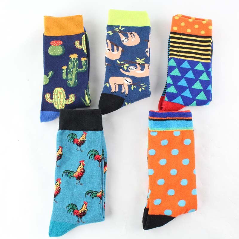 1 Pair Fashion Hip Hop Cartoon Men Socks Cartoon Fruit Personality Breathable