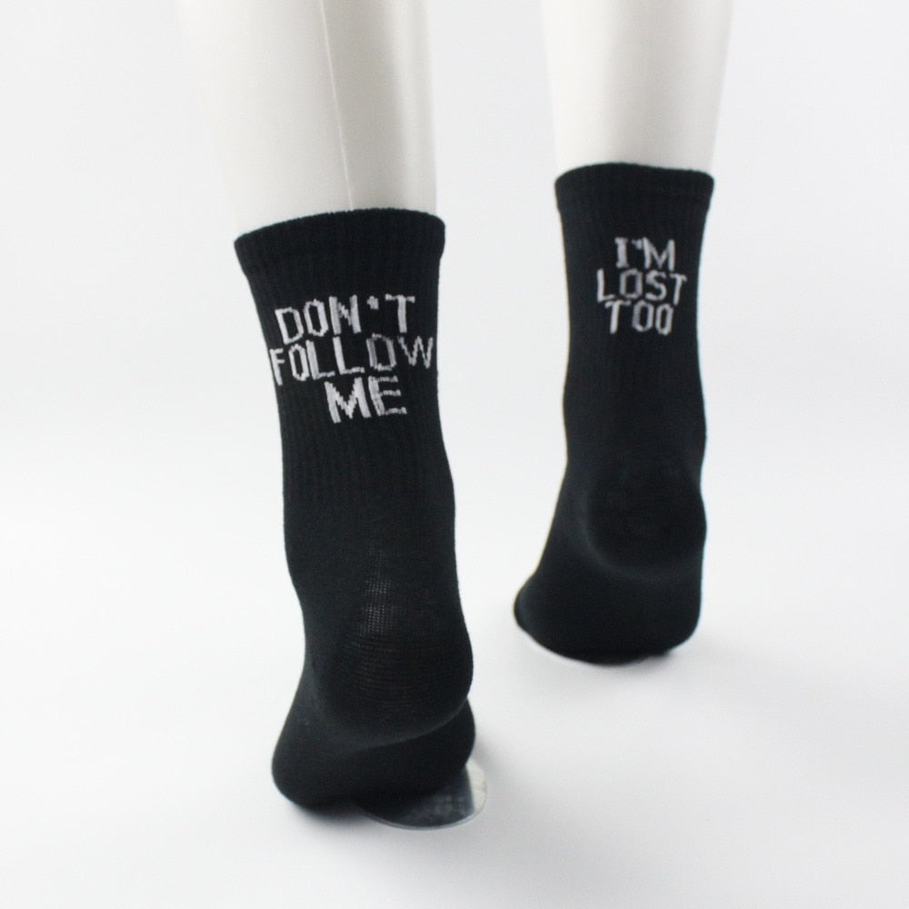 Too Creative Unisex Women Men Casual Socks Daily Funny Words