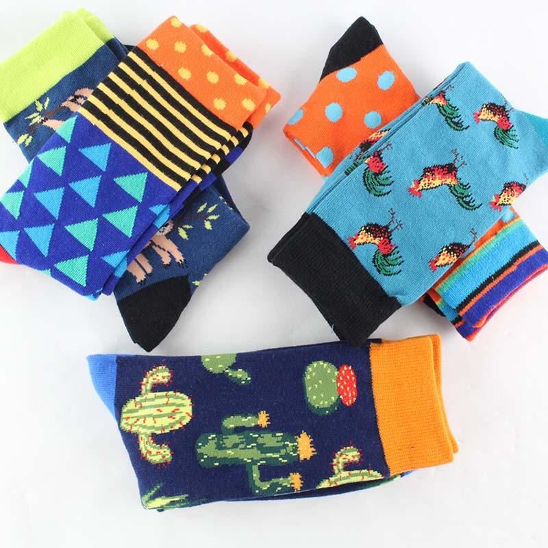 1 Pair Fashion Hip Hop Cartoon Men Socks Cartoon Fruit Personality Breathable