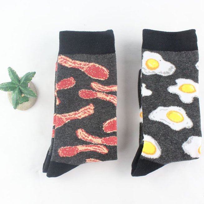 1 Pair Fashion Hip Hop Cartoon Men Socks Cartoon Fruit Personality Breathable