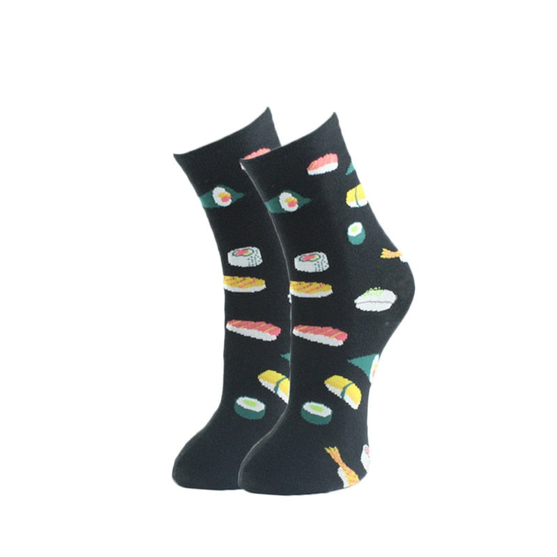 1 Pair Fashion Hip Hop Cartoon Men Socks Cartoon Fruit Personality Breathable