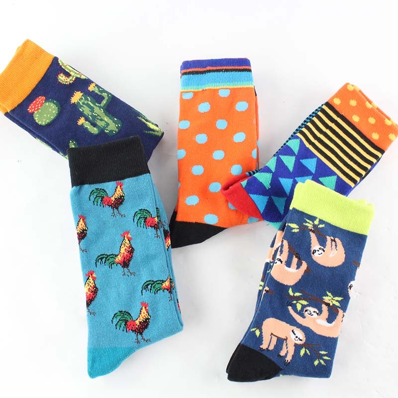 1 Pair Fashion Hip Hop Cartoon Men Socks Cartoon Fruit Personality Breathable