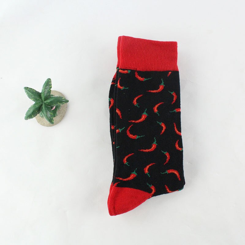 1 Pair Fashion Hip Hop Cartoon Men Socks Cartoon Fruit Personality Breathable