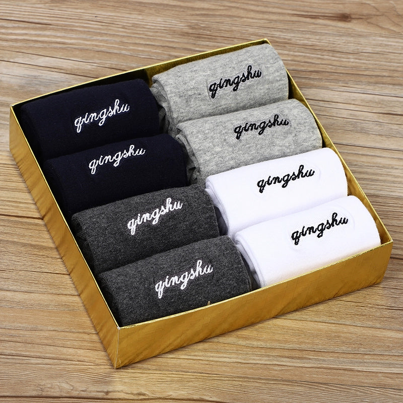 Men's Black Dress Cotton Socks 8 Pair