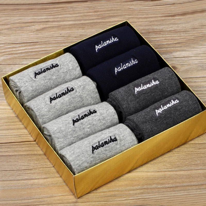 Men's Black Dress Cotton Socks 8 Pair