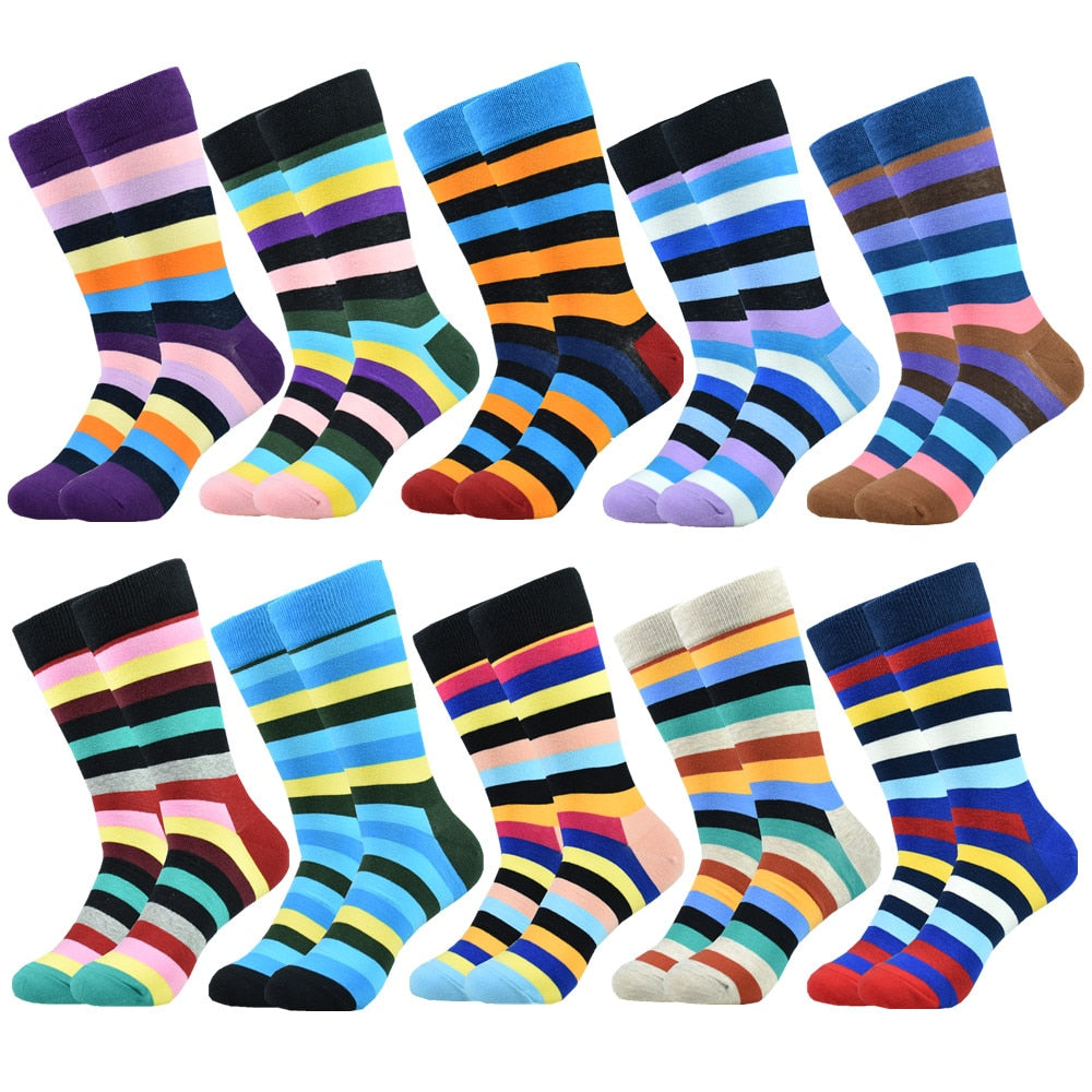 Men's Color Dress Casual Fashion Combed Cotton Socks