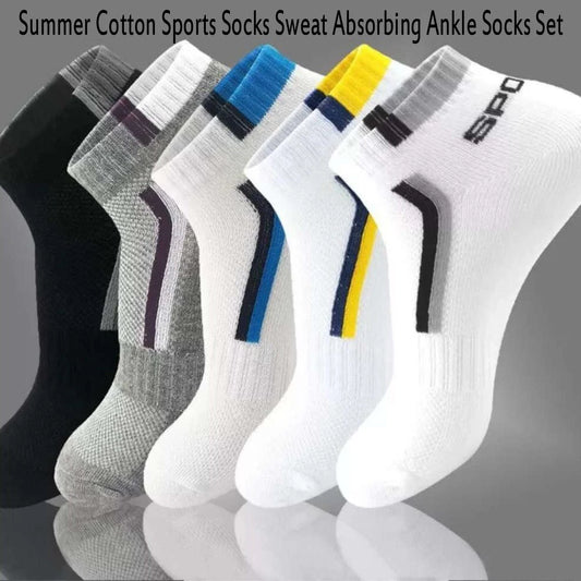 5 Pairs Men Socks Mesh Breathable Summer Sports Socks