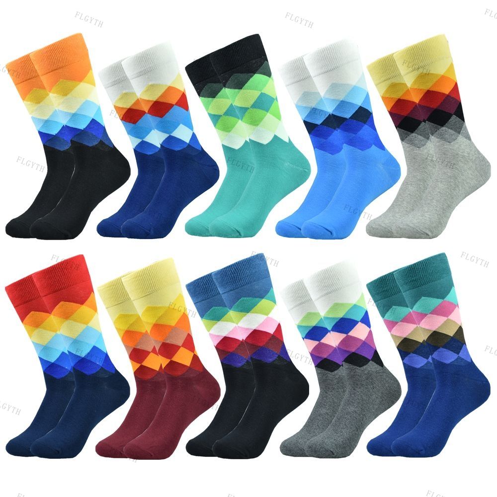 Men's Color Dress Casual Fashion Combed Cotton Socks