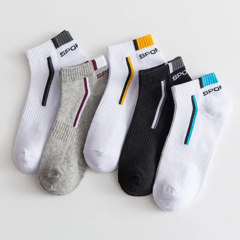 5 Pairs Men Socks Mesh Breathable Summer Sports Socks