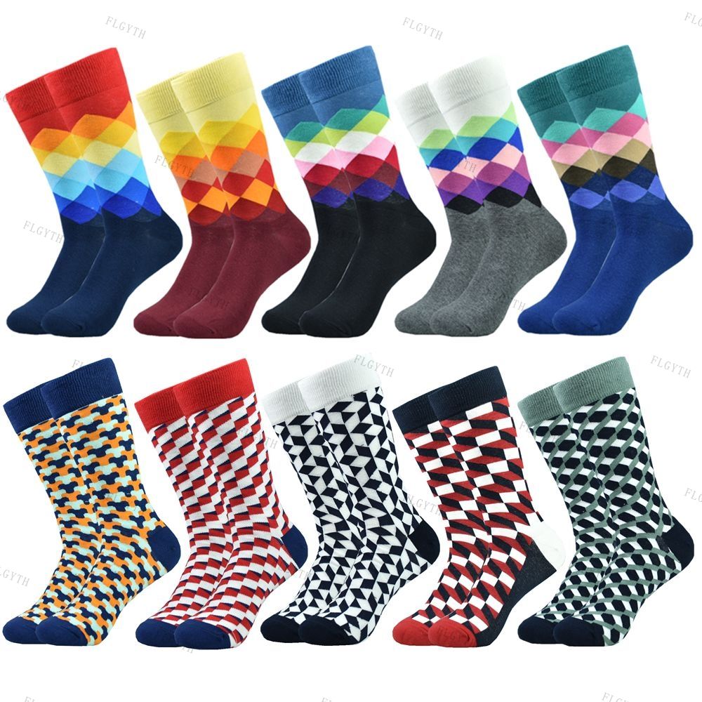 Men's Color Dress Casual Fashion Combed Cotton Socks