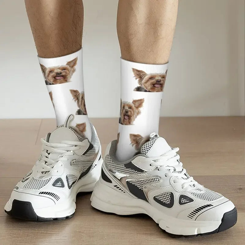 Winter Warm Crazy Design Unisex Dog Print Sock 1 Pair