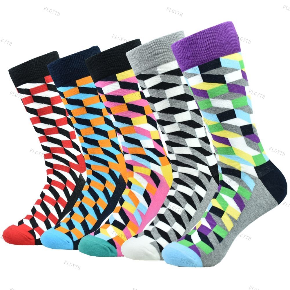 Men's Color Dress Casual Fashion Combed Cotton Socks