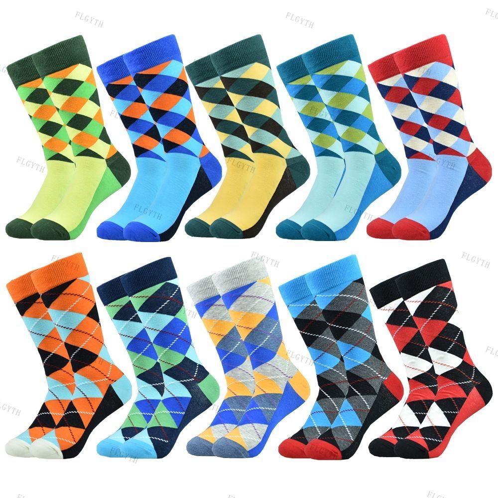 Men's Color Dress Casual Fashion Combed Cotton Socks