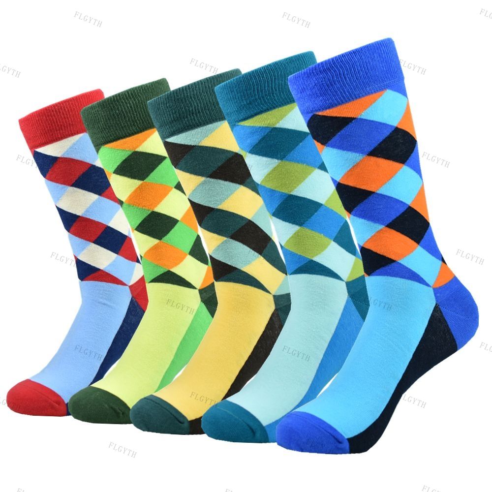 Men's Color Dress Casual Fashion Combed Cotton Socks