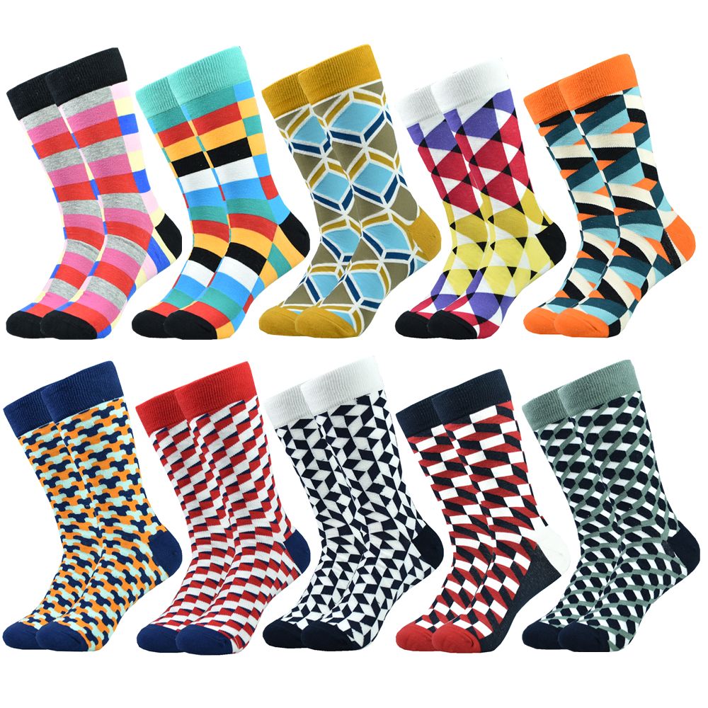 Men's Color Dress Casual Fashion Combed Cotton Socks