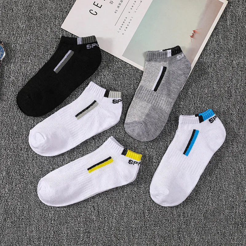 5 Pairs Men Socks Mesh Breathable Summer Sports Socks