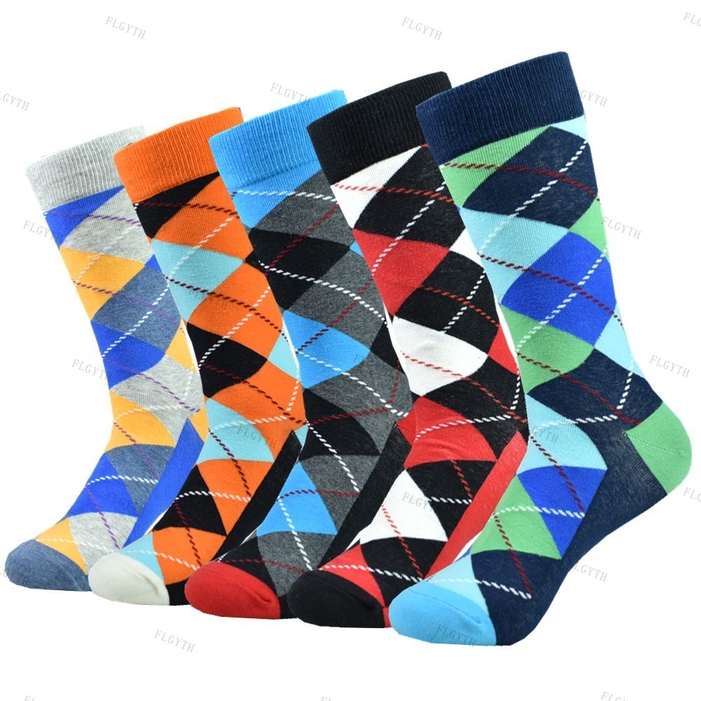 Men's Color Dress Casual Fashion Combed Cotton Socks