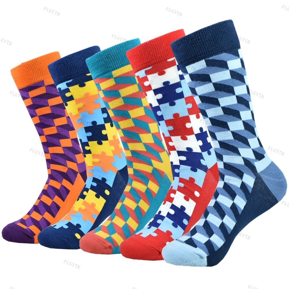 Men's Color Dress Casual Fashion Combed Cotton Socks