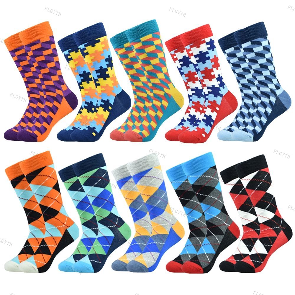 Men's Color Dress Casual Fashion Combed Cotton Socks