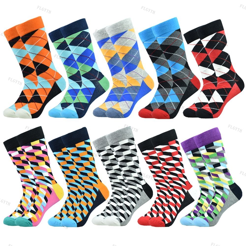 Men's Color Dress Casual Fashion Combed Cotton Socks