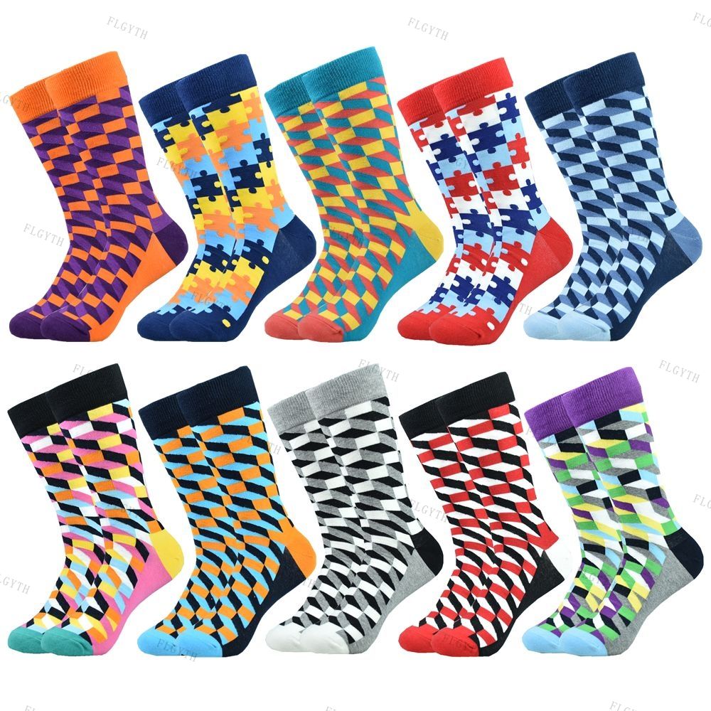 Men's Color Dress Casual Fashion Combed Cotton Socks