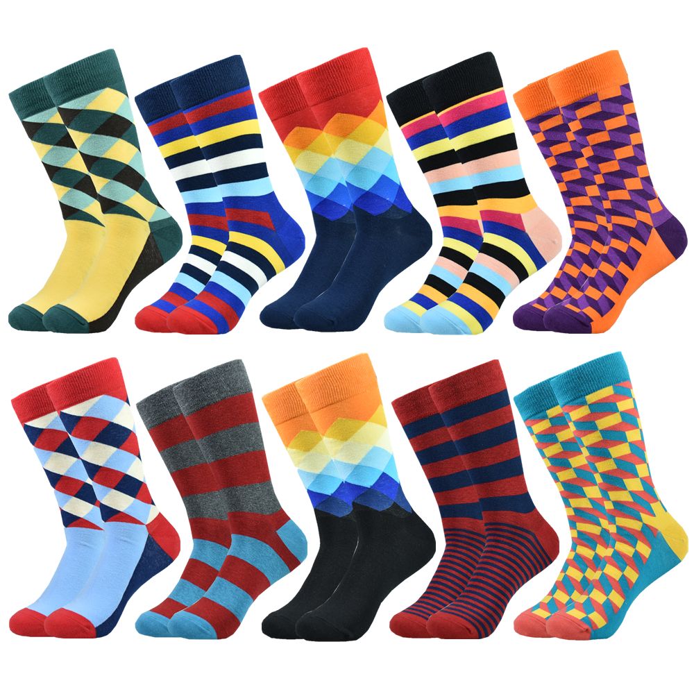 Men's Color Dress Casual Fashion Combed Cotton Socks