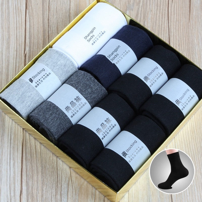 Men's Black Dress Cotton Socks 8 Pair