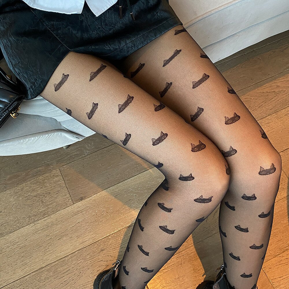 Dot Printed Transparent Sexy Women's Breathable Silk Stockings