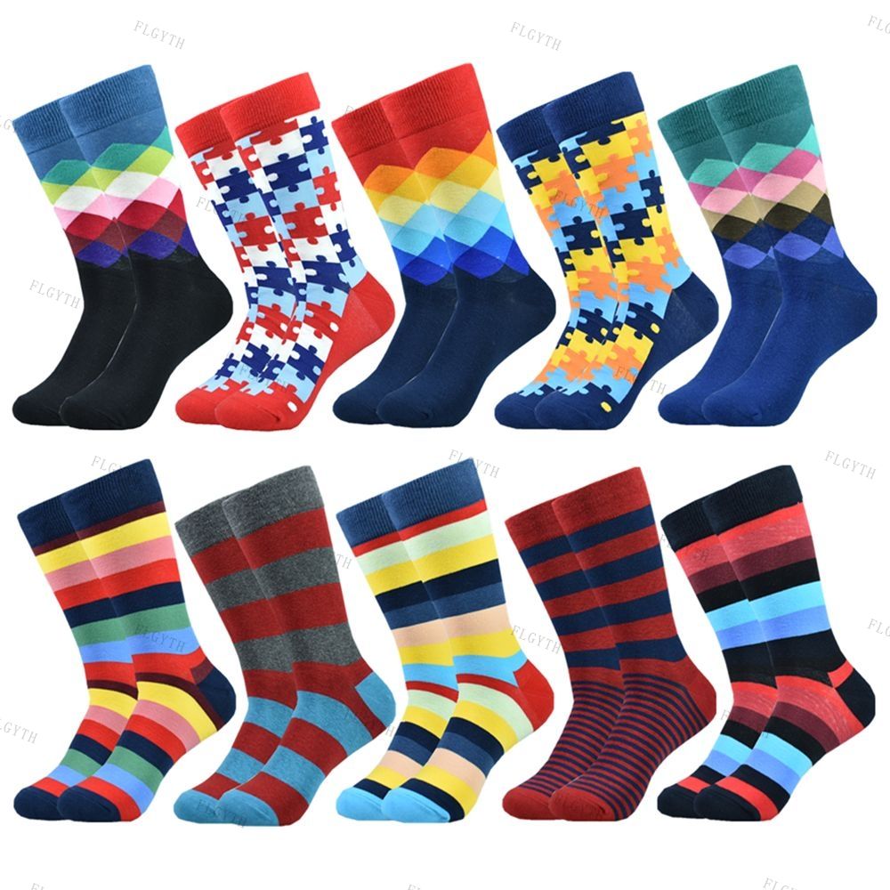 Men's Color Dress Casual Fashion Combed Cotton Socks