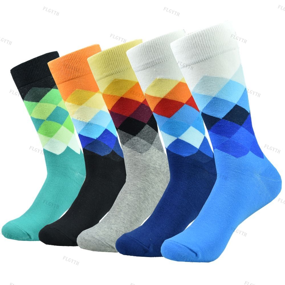 Men's Color Dress Casual Fashion Combed Cotton Socks