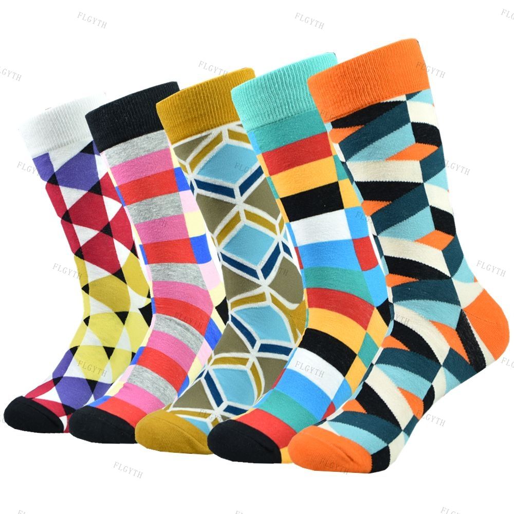 Men's Color Dress Casual Fashion Combed Cotton Socks