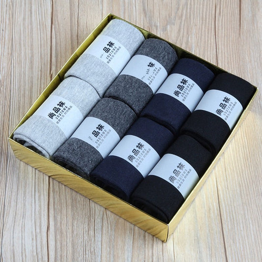 Men's Black Dress Cotton Socks 8 Pair