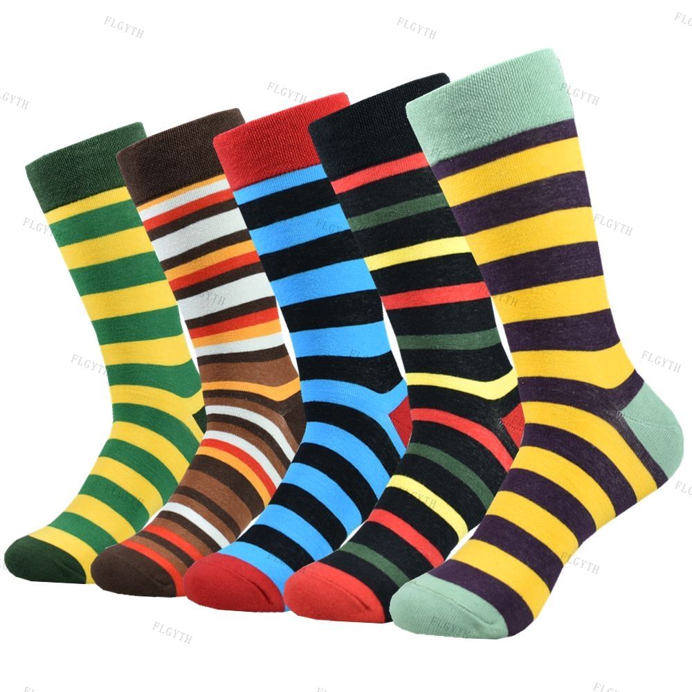 Men's Color Dress Casual Fashion Combed Cotton Socks