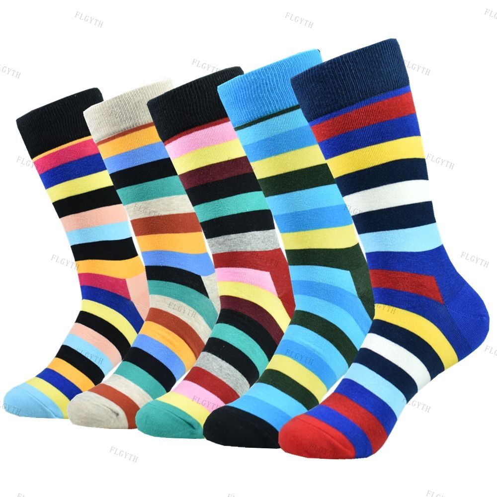 Men's Color Dress Casual Fashion Combed Cotton Socks