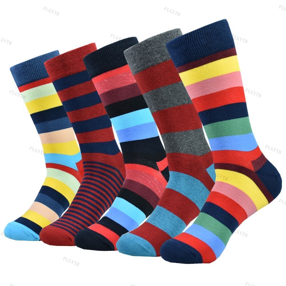 Men's Color Dress Casual Fashion Combed Cotton Socks