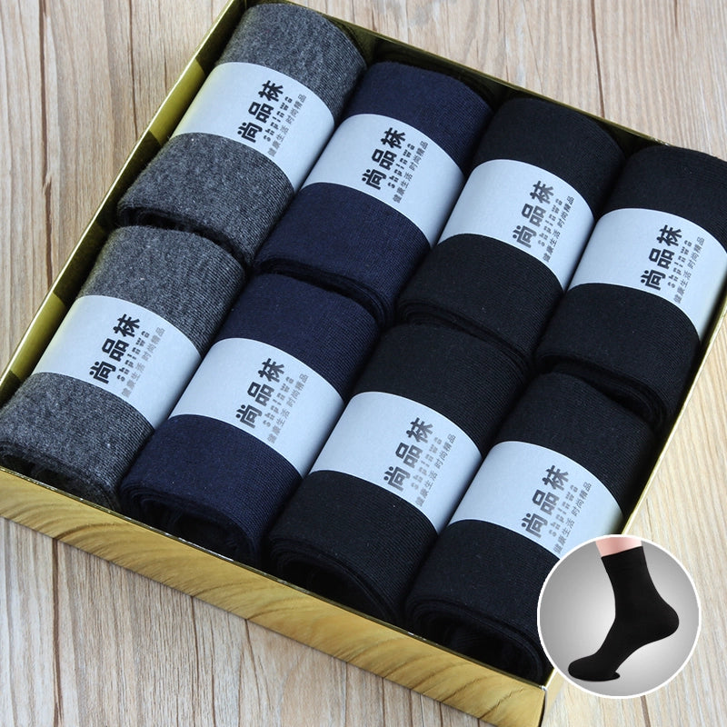 Men's Black Dress Cotton Socks 8 Pair