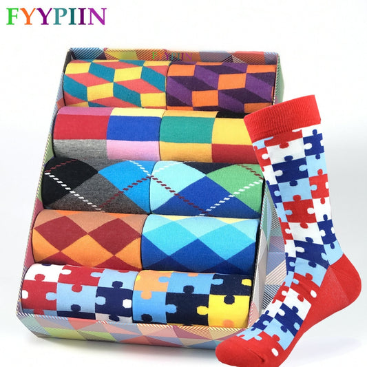 Men's Color Dress Casual Fashion Combed Cotton Socks